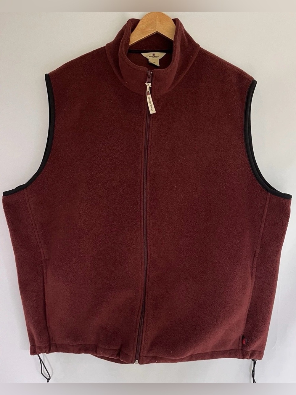 Woolrich Men’s Burgundy Fleece Vest Warm Active Gorpcore Fall Layering 2XL